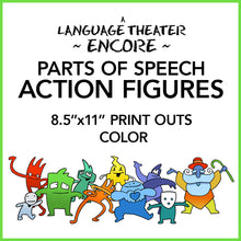 Load image into Gallery viewer, A Language Theater Encore: The Nine Parts of Speech Action Figures for Download in Color
